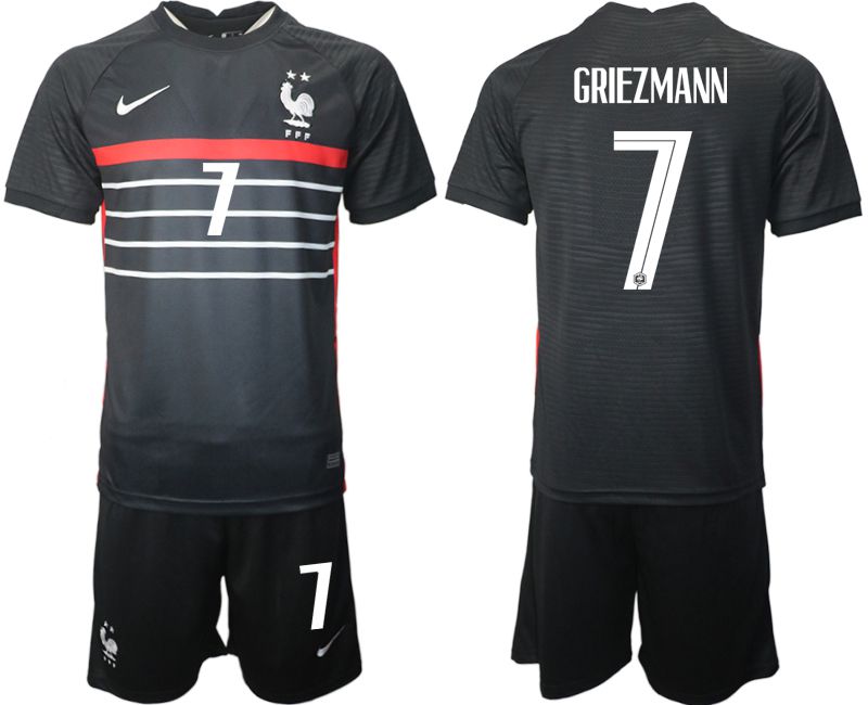 Men 2022 World Cup National Team France home black #7 Soccer Jersey->real madrid jersey->Soccer Club Jersey